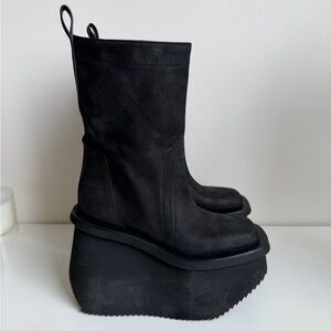 Black Platform Mid-Calf Women's Boots